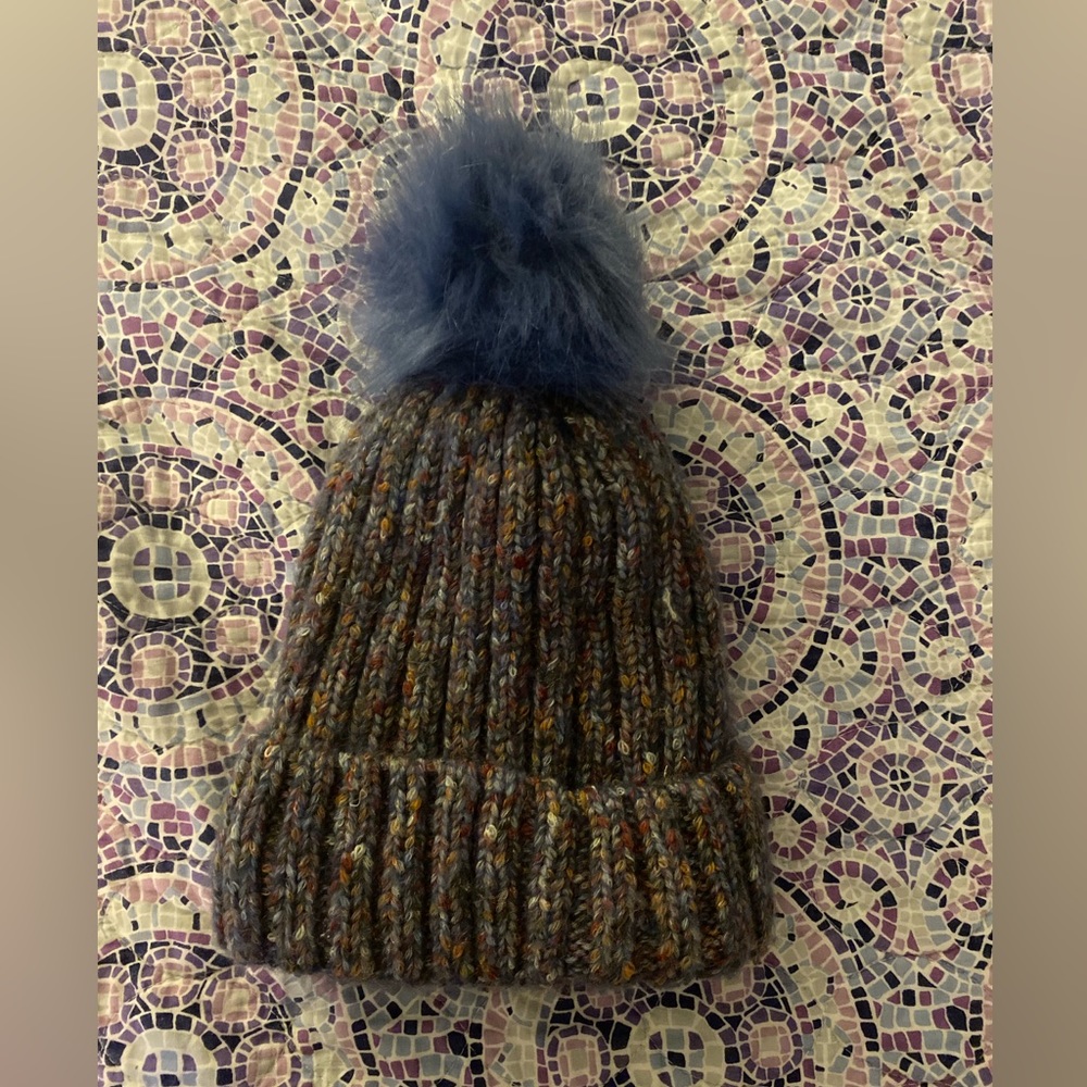 TIME AND TRU One Size Thick Lined Knitted Beanie Blue Warm Winter Insulated